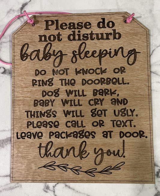 Door Sign- Pls DND Bby Sleep