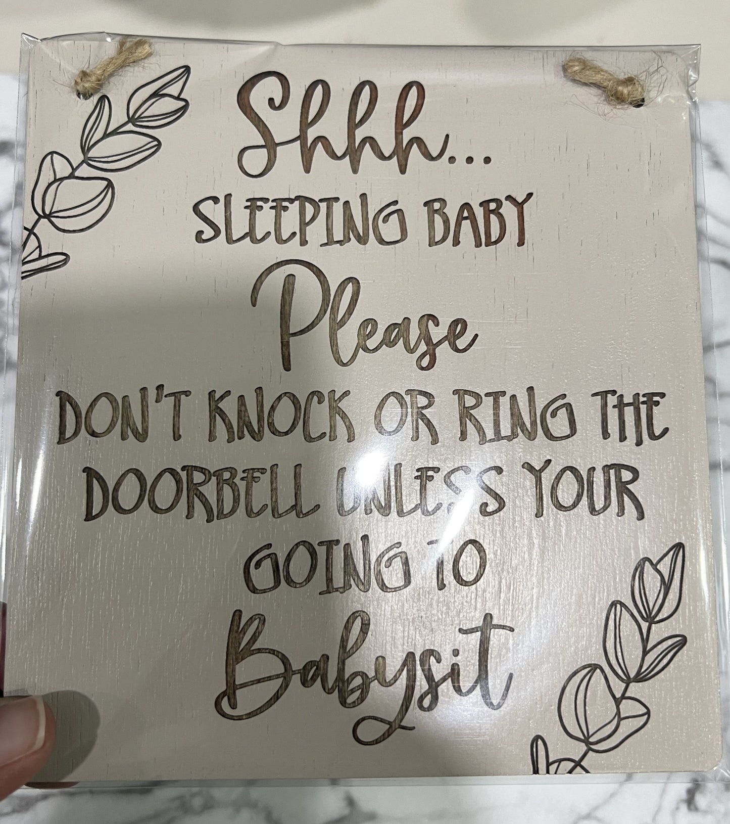 Door Sign- Shh Or Babysit