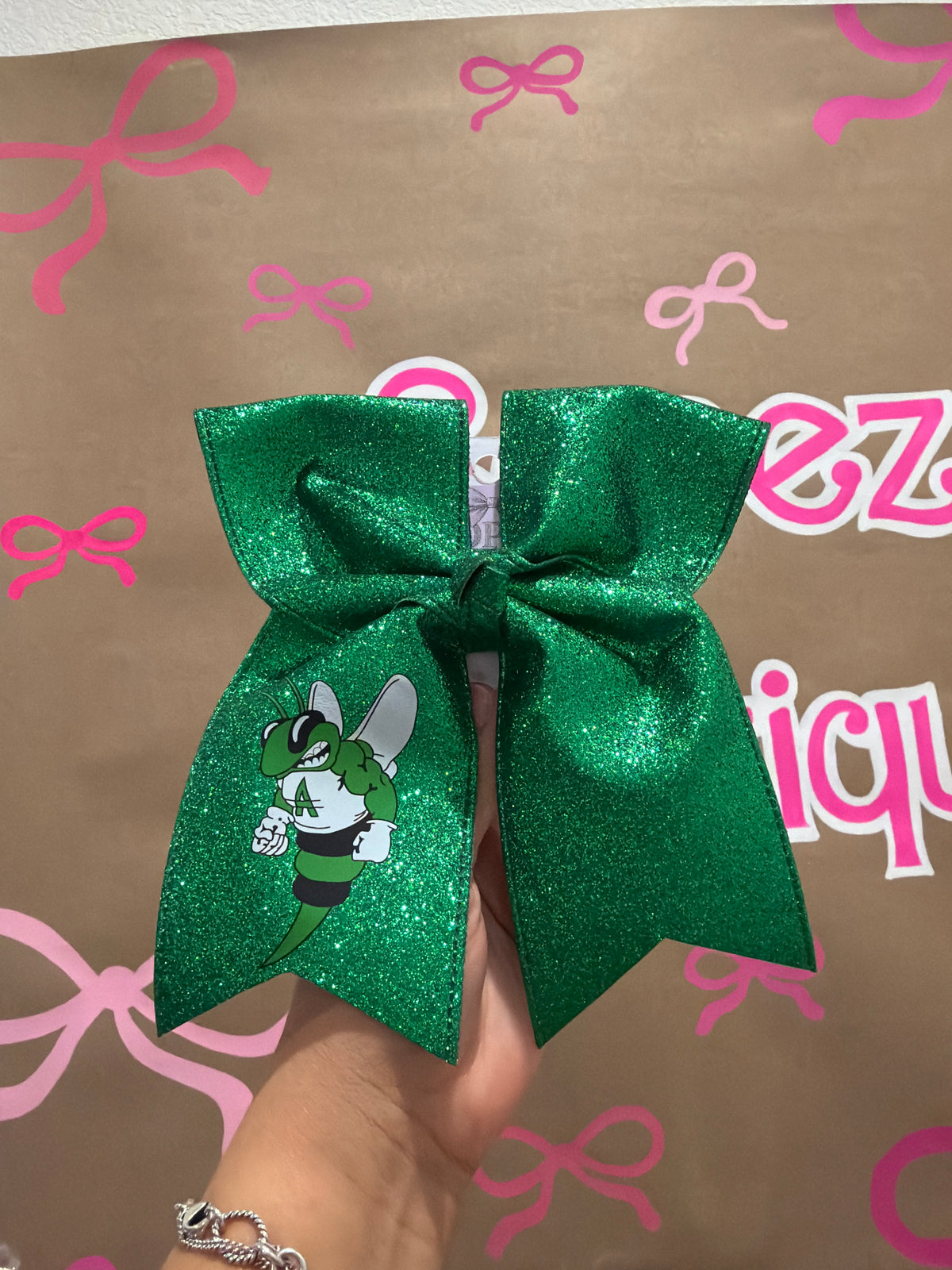 Mascot cheer bow