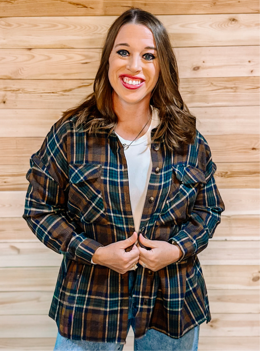 KAILEY PLAID BUTTON UP