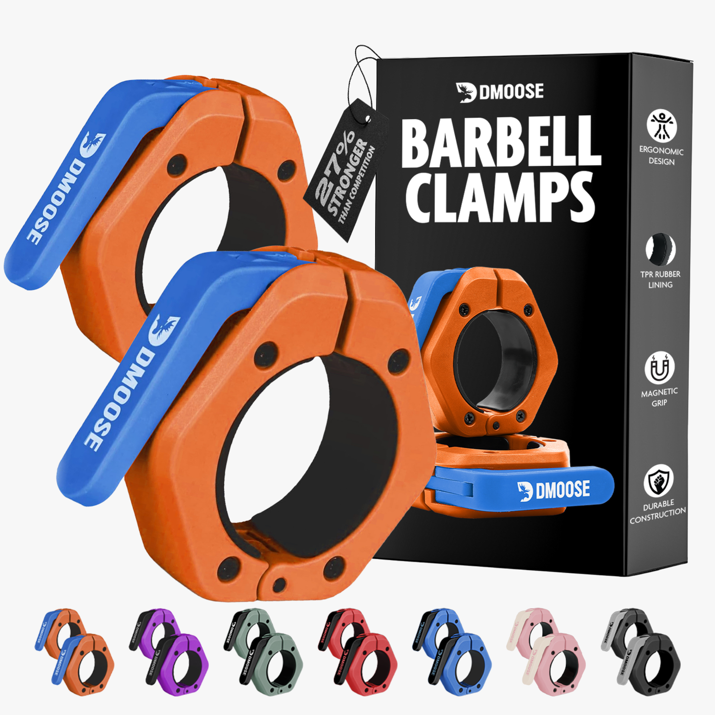Barbell Clamps: Red / Non Magnetic