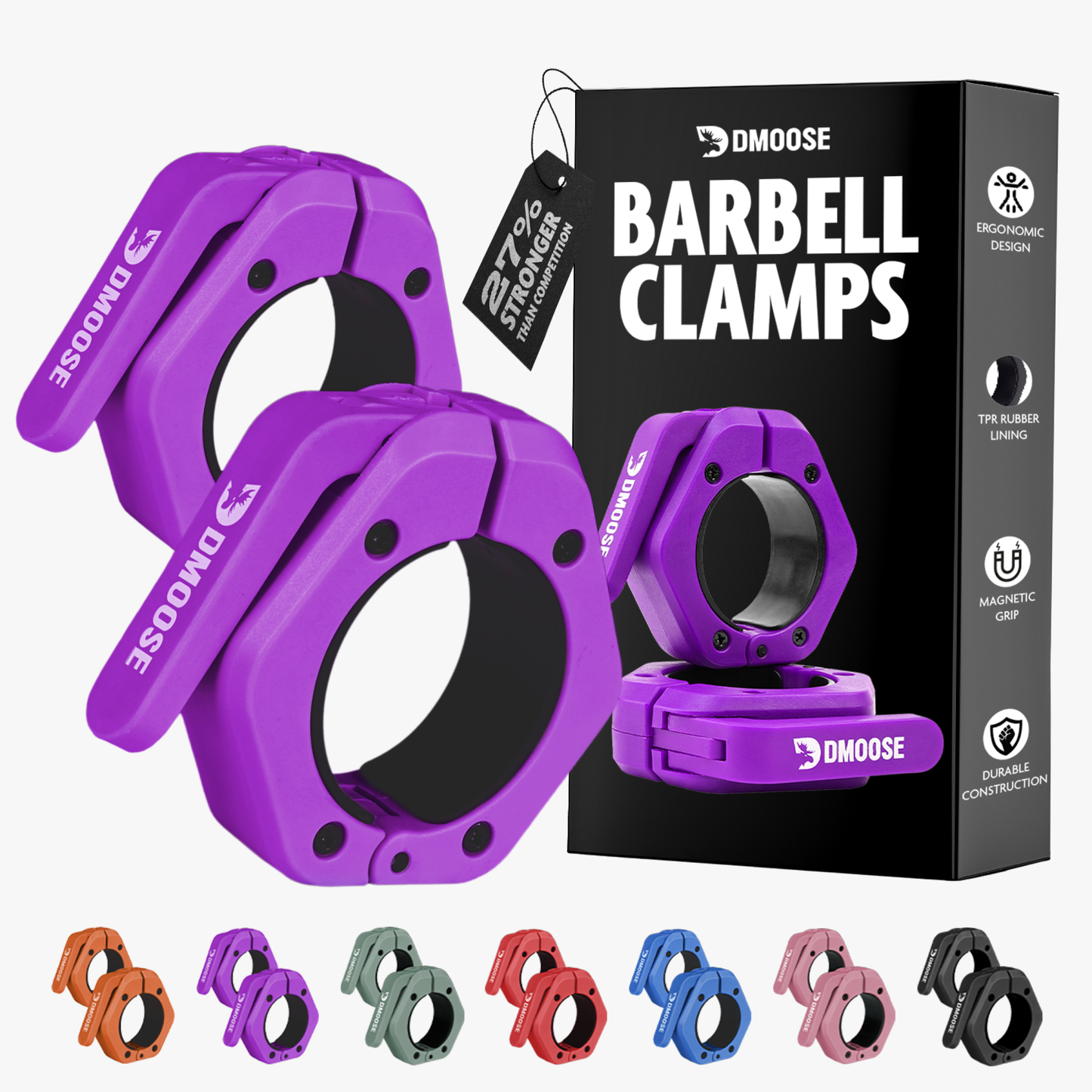 Barbell Clamps: Red / Non Magnetic