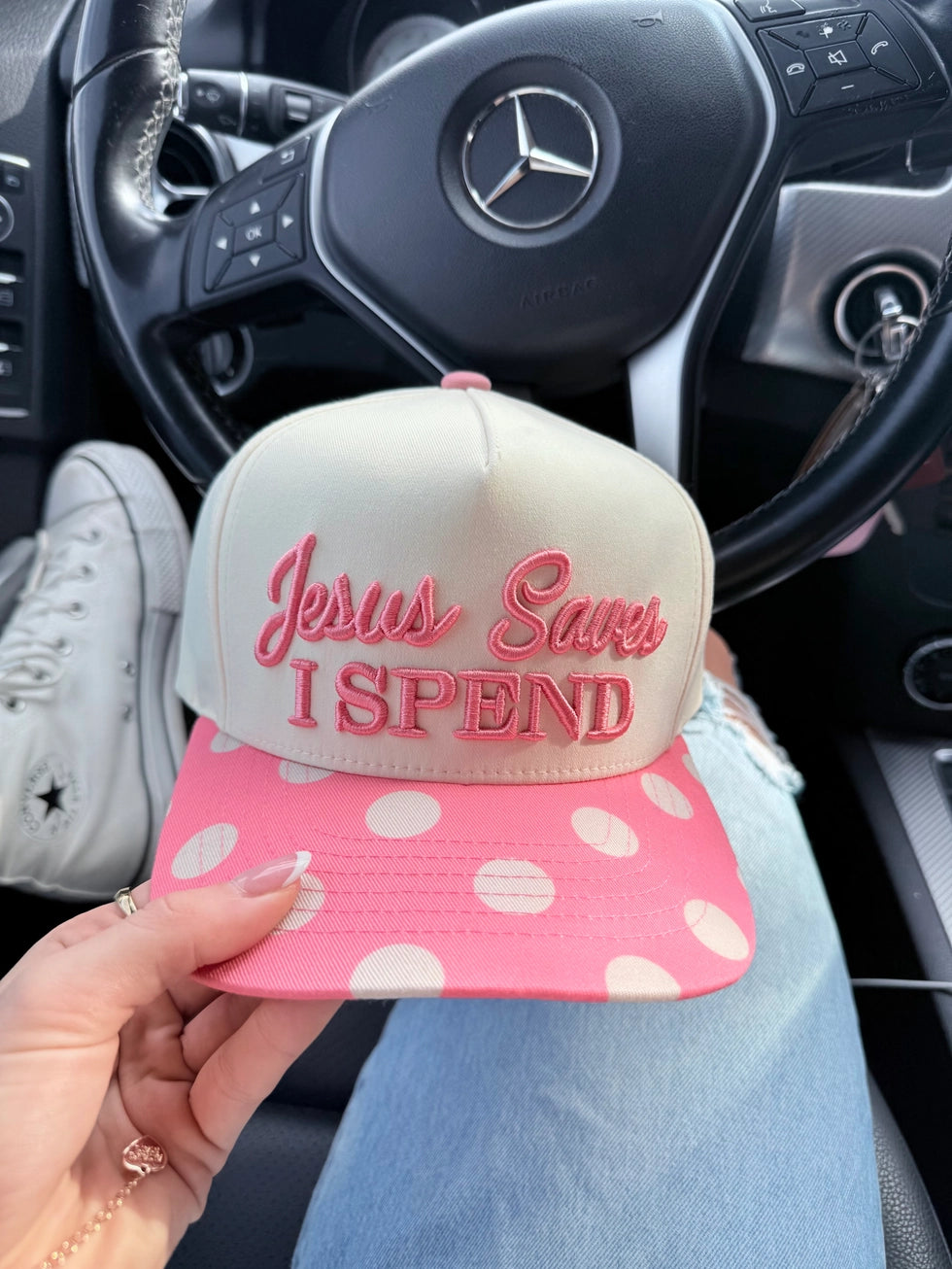 Jesus Saves I Spend Pink Hat