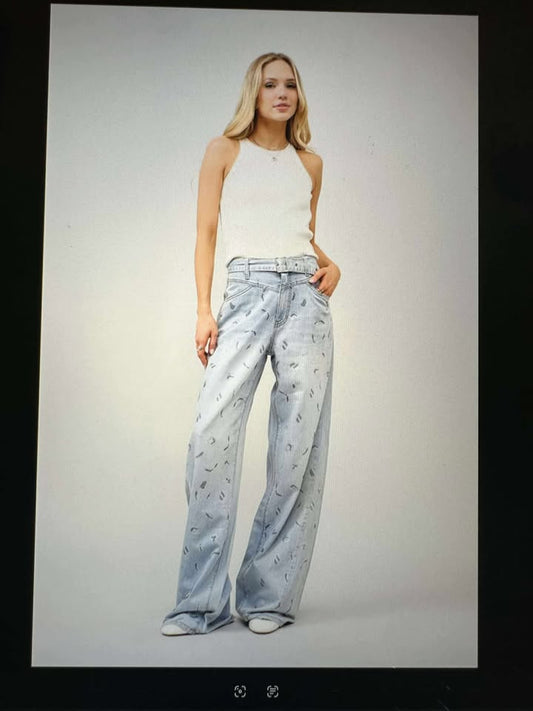 Leopard Hotfix Denim