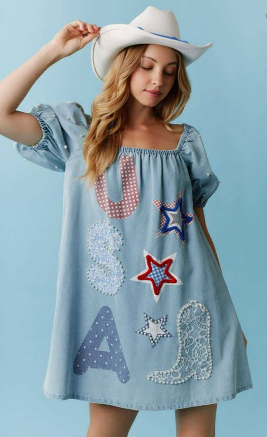 USA Denim Mini Dress