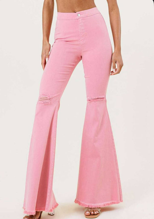 HW Flare Jeans (Blush)