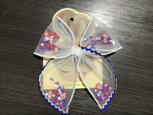 USA Confetti Bow