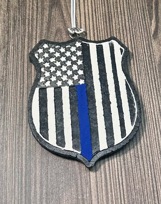 Thin Blue Line- Mahogany Teakwood