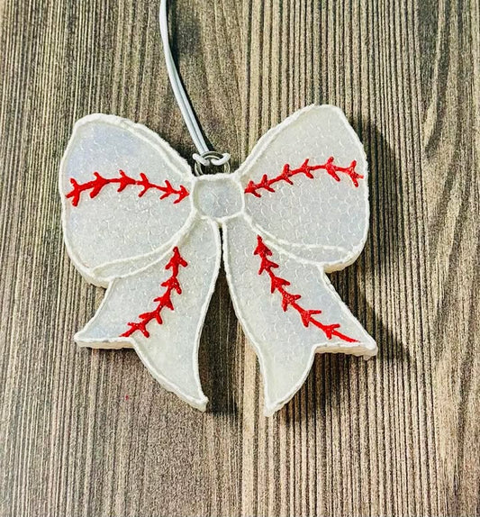 Baseball Bow- Clean Cotton