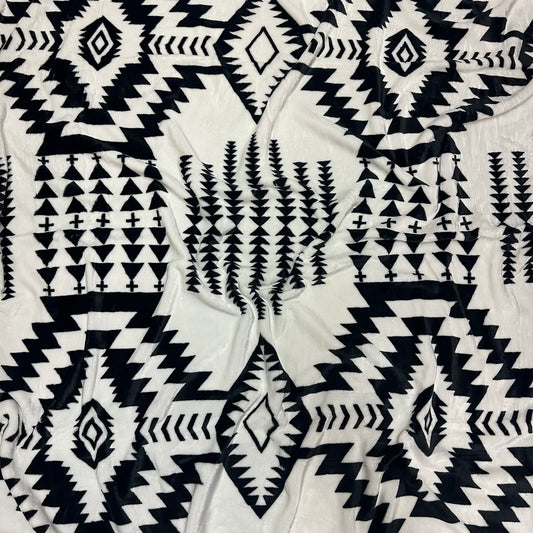Black & White Aztec Twin Blanket