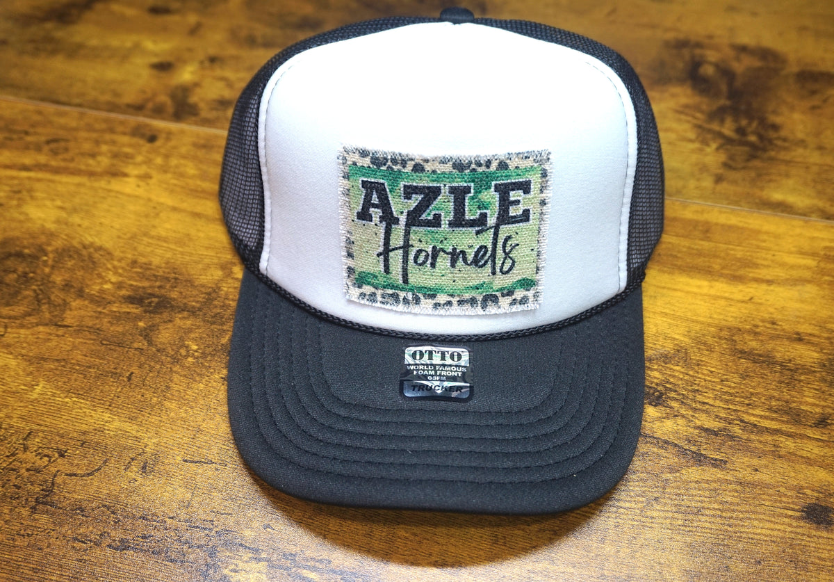 Hat: White/Blk - Azle Hornets