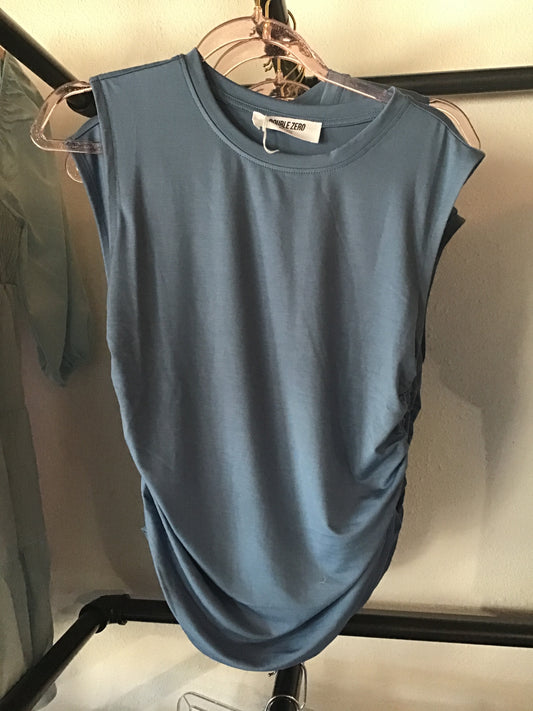 Blue Scrunch Top