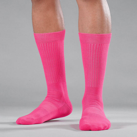 Hue Pink Crew Socks