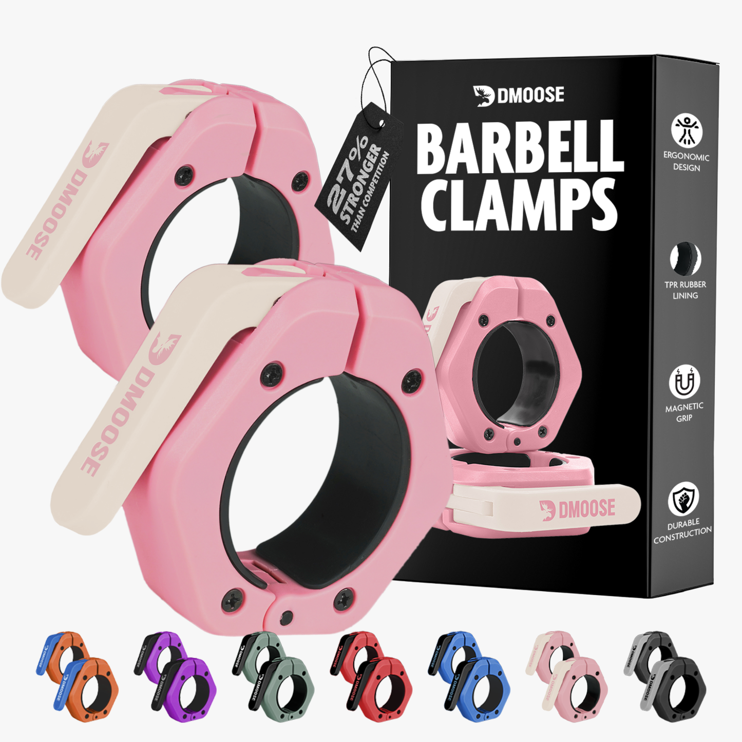 Barbell Clamps: Red / Non Magnetic