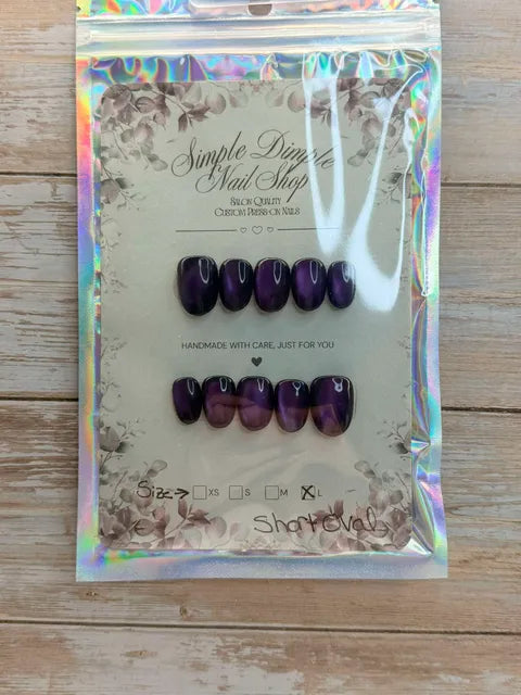 L S Oval Purple Cateye