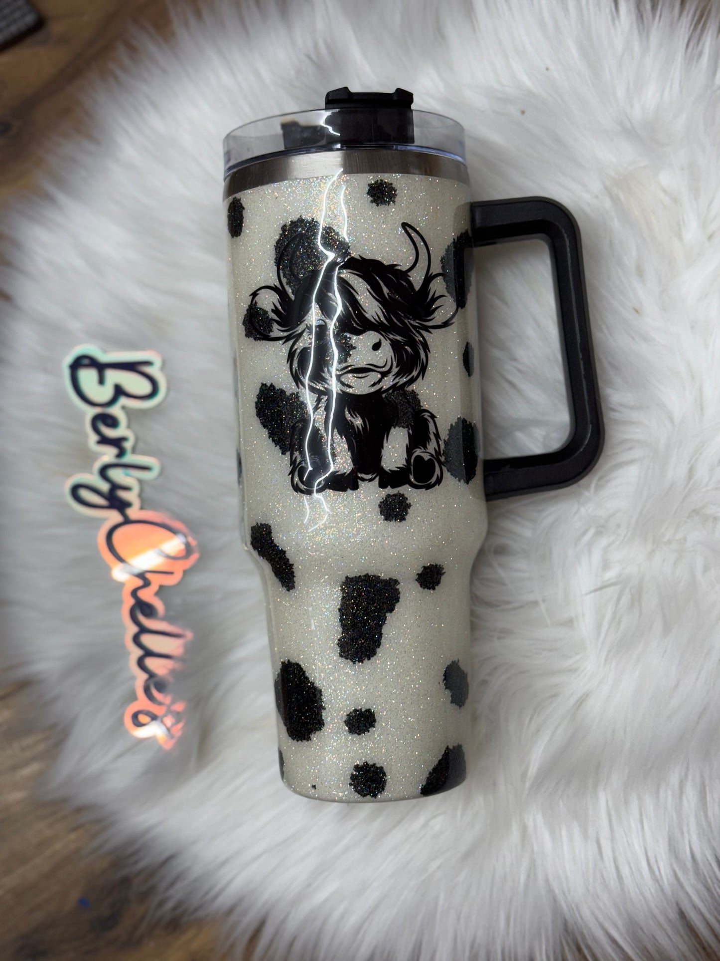 40 OZ TUMBLER - COWPRINT WITH HIGHLAND DECAL