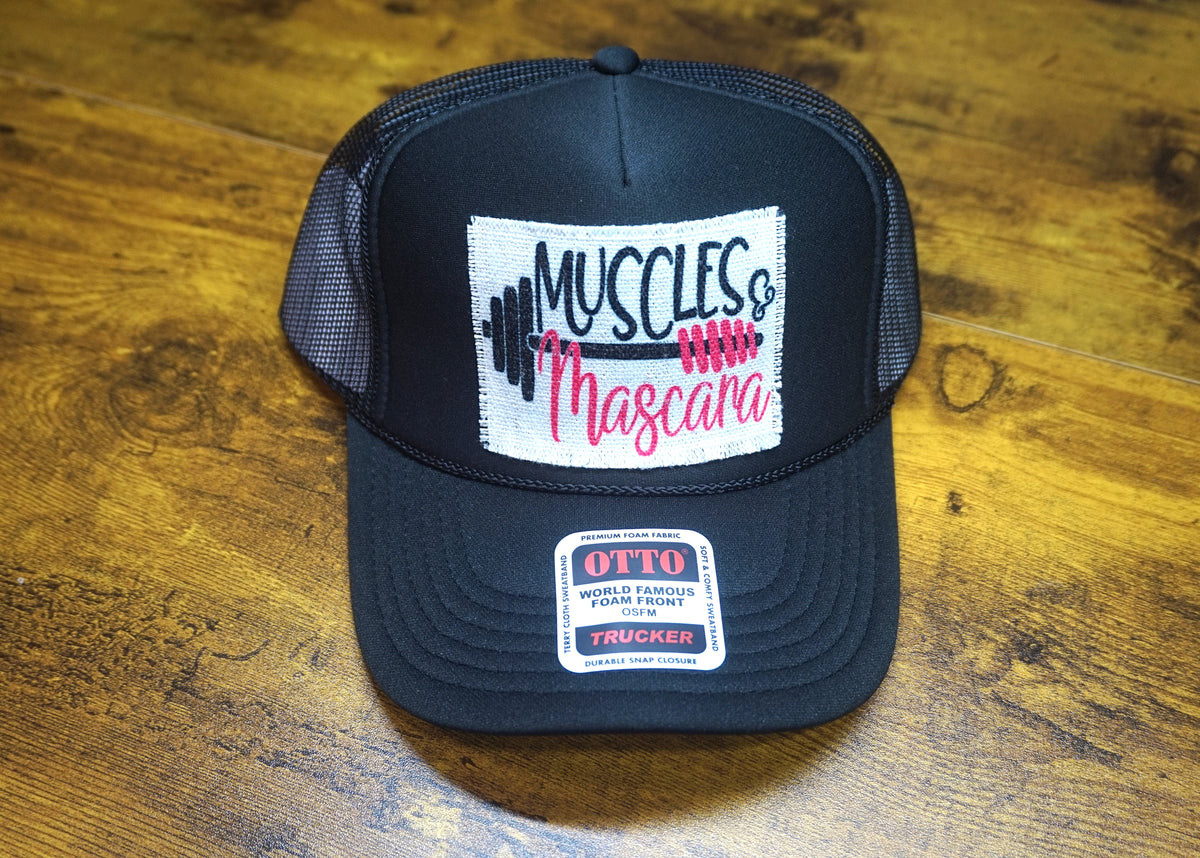 Trucker Hat: Blk- Muscles & Mascara