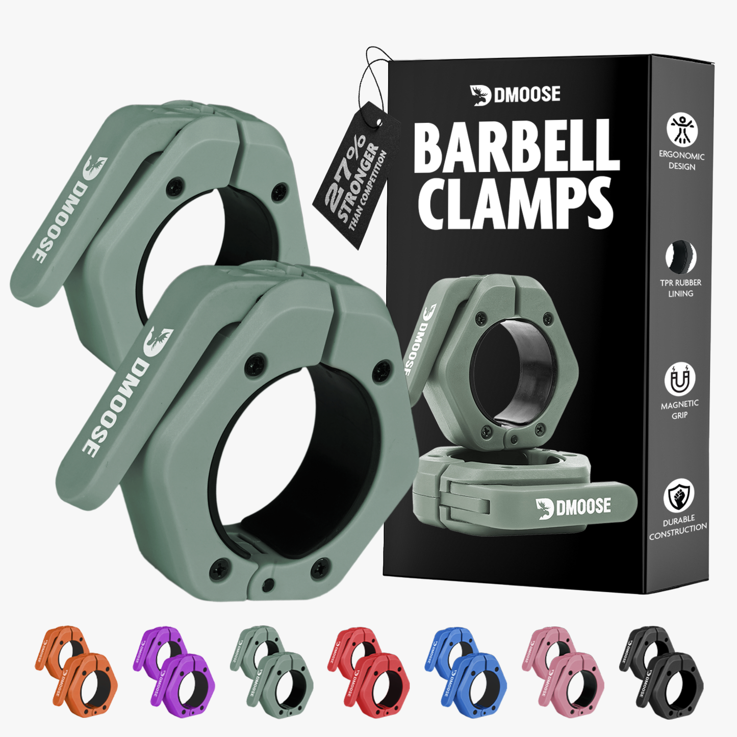Barbell Clamps: Red / Non Magnetic