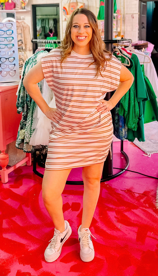 STRIPED MINI DRESS