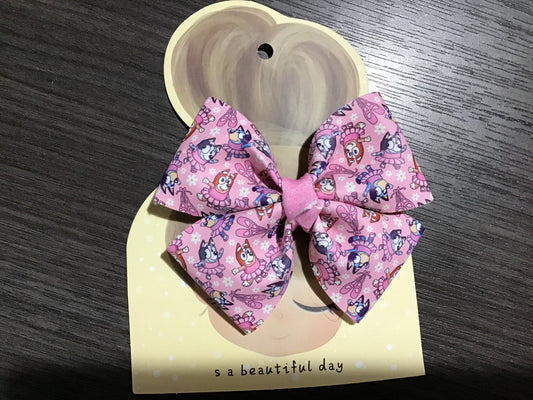 Blue Dog Leather Bow