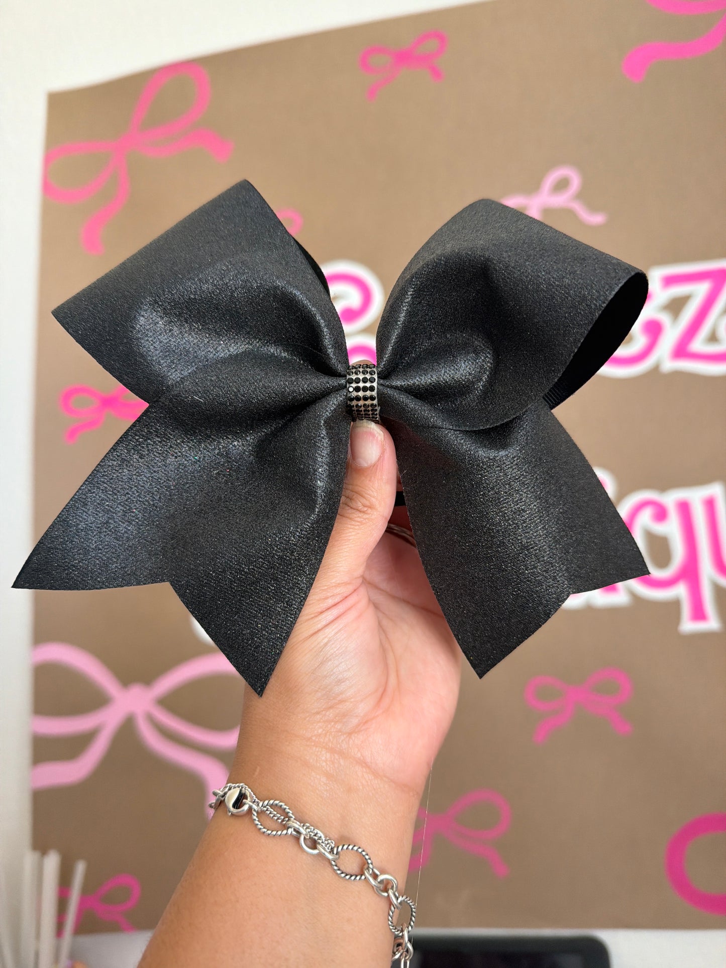 Black Cheer Bow ( hair tie )