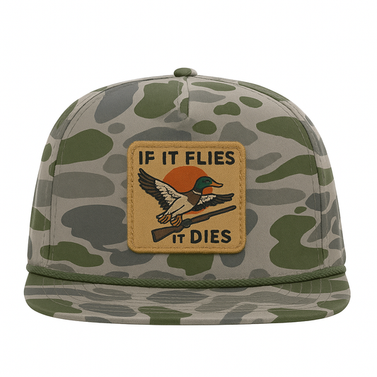 IF IT FLIES, IT DIES HAT: Duck Patch