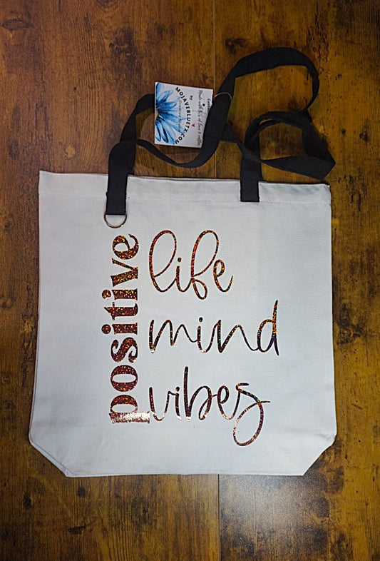 Tote: Positive/Life Mind Vibes (Orange)