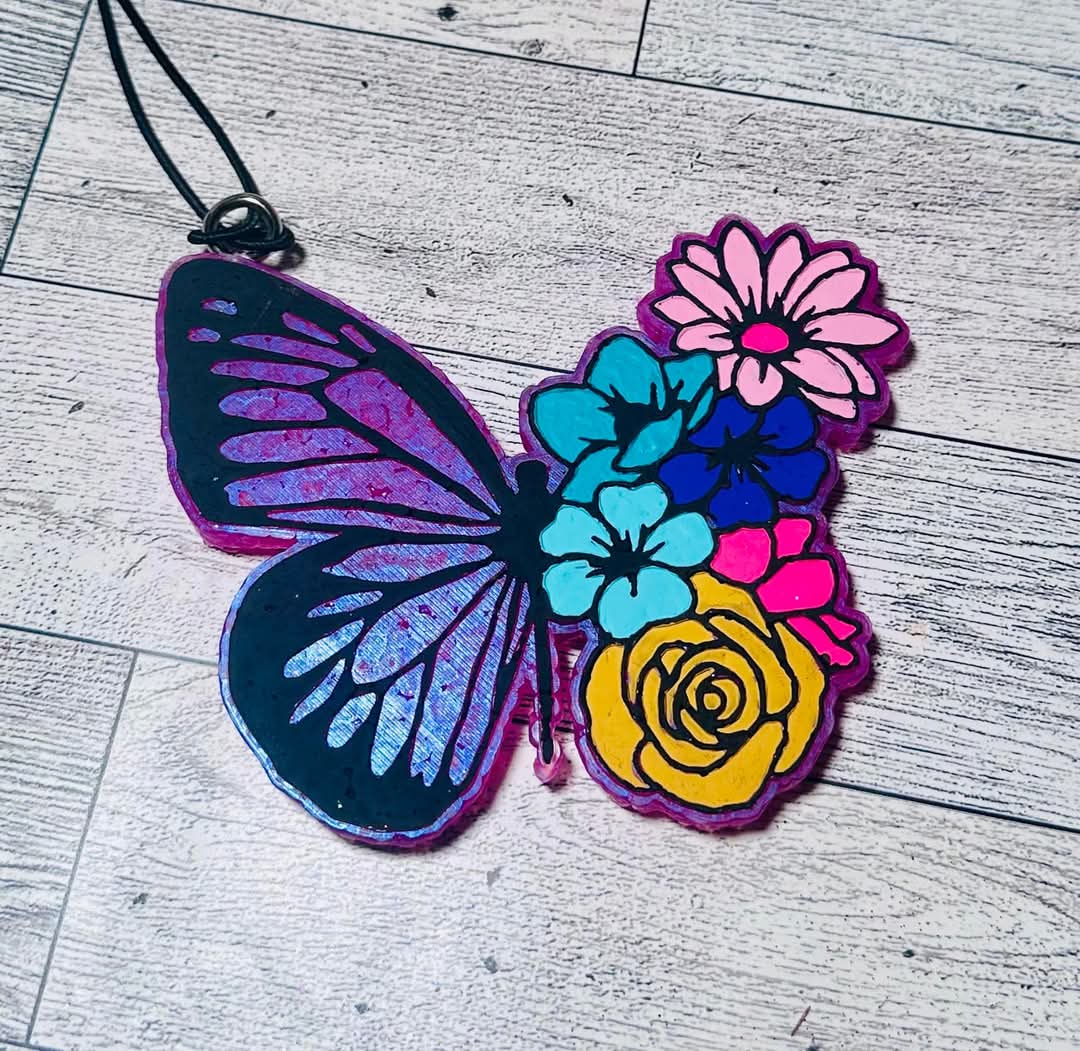 Floral Butterfly - Leather