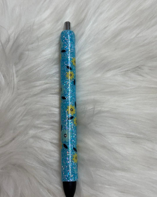 GEL PEN- Light Blue Floral