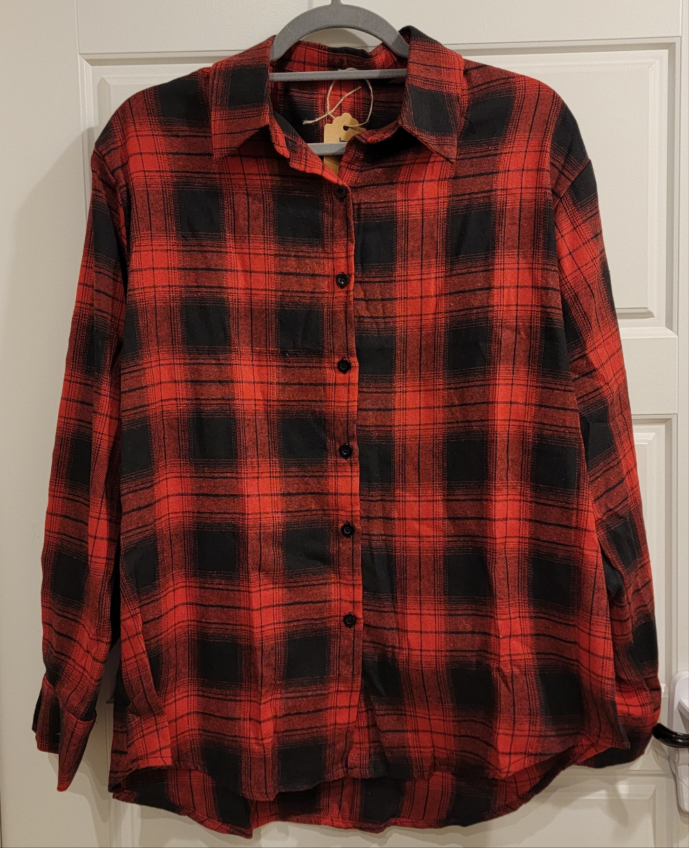 Plus Size Red Button Down