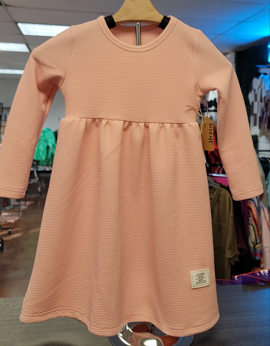 Girls Pink Long Sleeves Dress Size 5