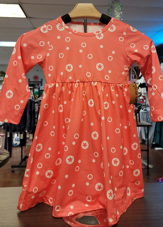 Girls Pink Star Dress Size 4