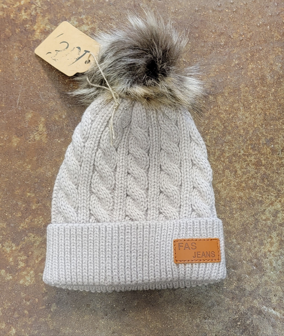 Toddler Beanie Pom Tan