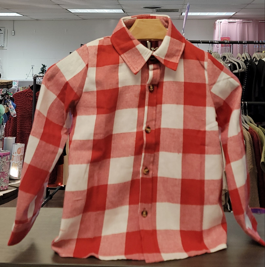 Boys Plaid Red & White