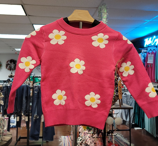 Girl Flower Power Sweater Size 5