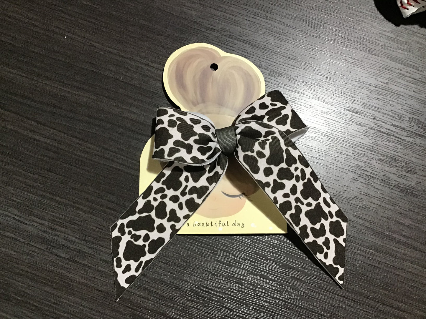 Cow Fabric Bow