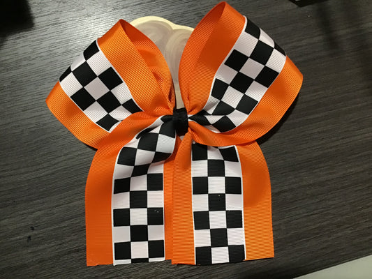 Orange Checkered Bow