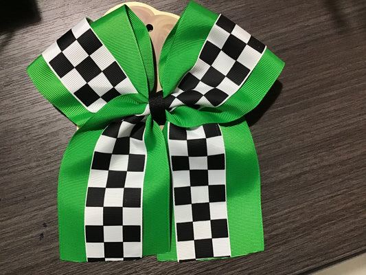 Green Checkered Bow