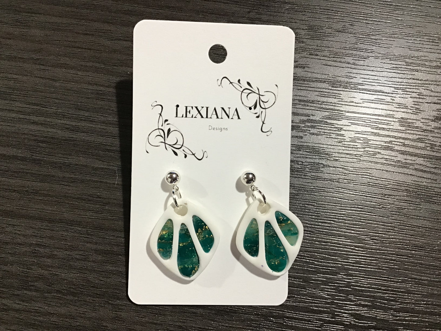 Teal/ Gold Dangle