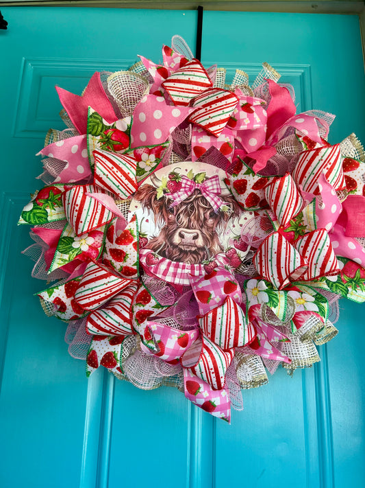 Strawberry Cow Wreath
