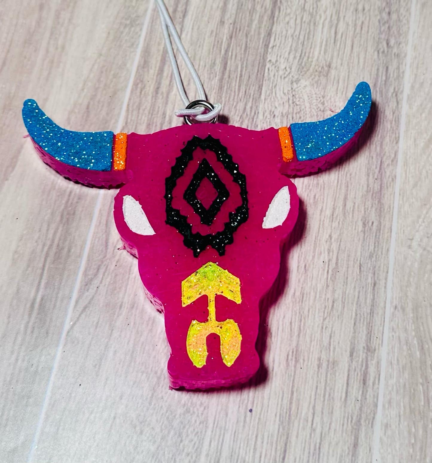 Neon Bull Skull - Leather & Lace