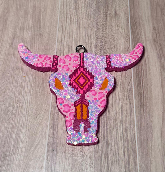 Pink Bull Skull - Leather
