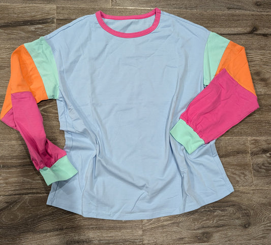 Color Block Long Sleeve Shirt