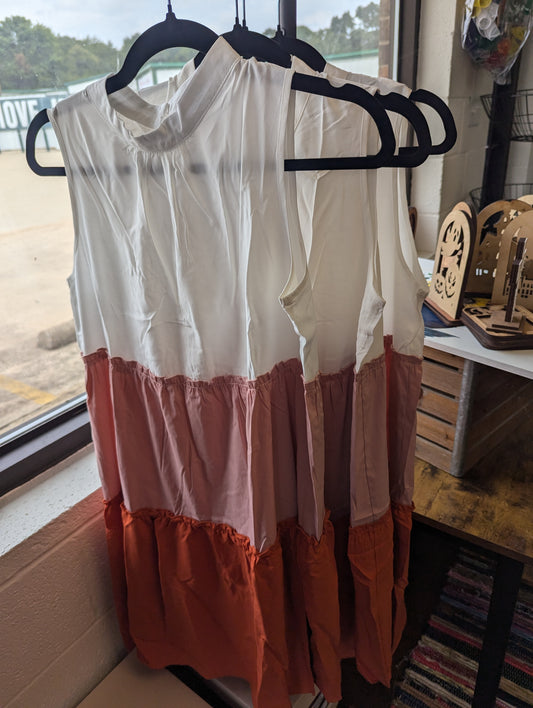 TriColor Sleeveless Dress