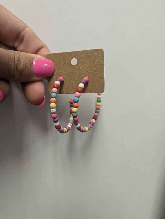 Colorful Bead Hoops
