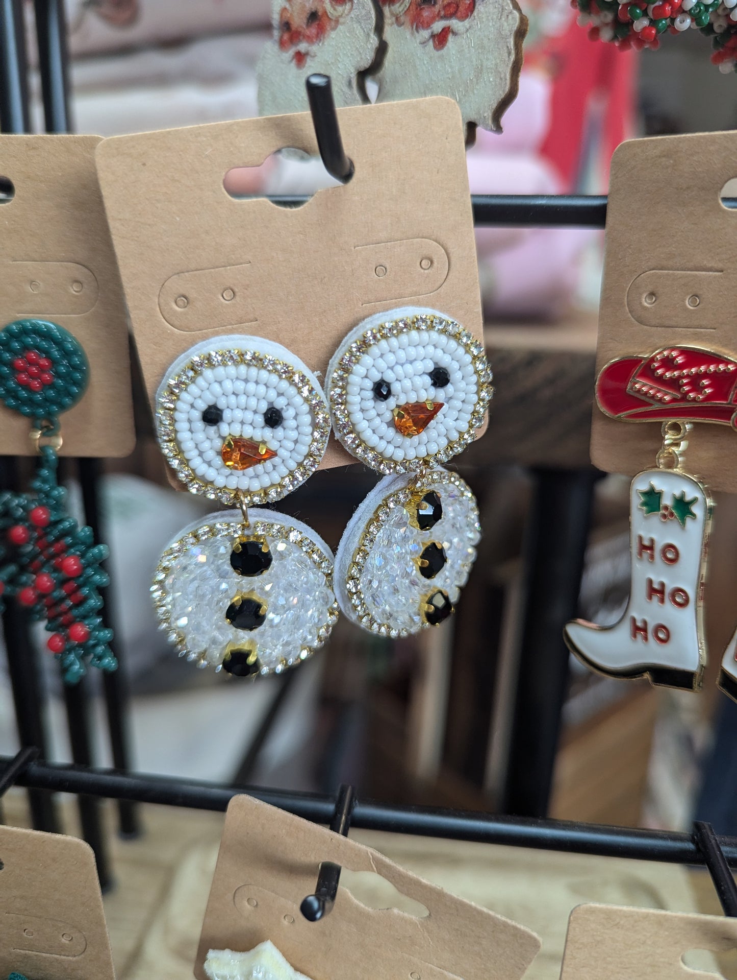 Bead Christmas Earrings $8
