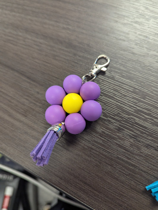 Purple Flower Keychain