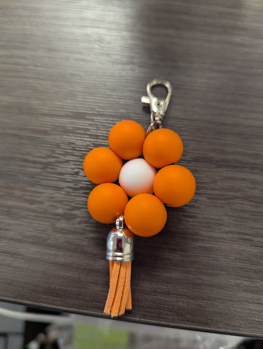 Orange Flower Keychain