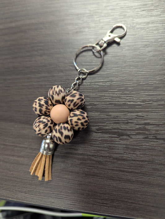 Leopard Flower Keychain