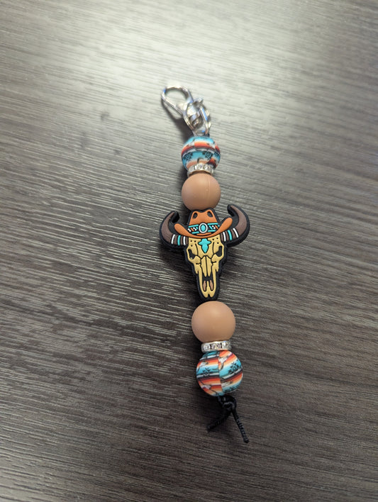 Western Skull Keychain